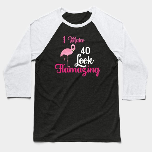 Funny birthday flamingo gift Baseball T-Shirt by Anonic